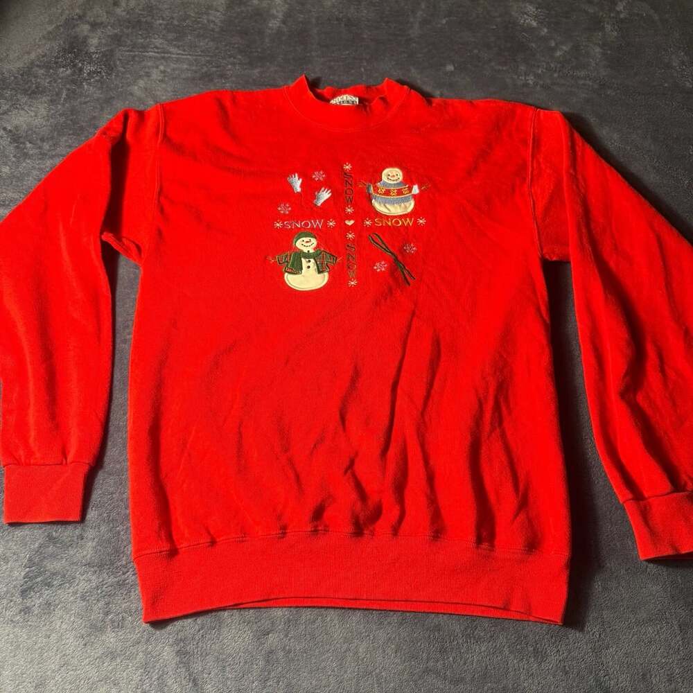 Endless Designs Snowman Christmas Sweatshirt Red
